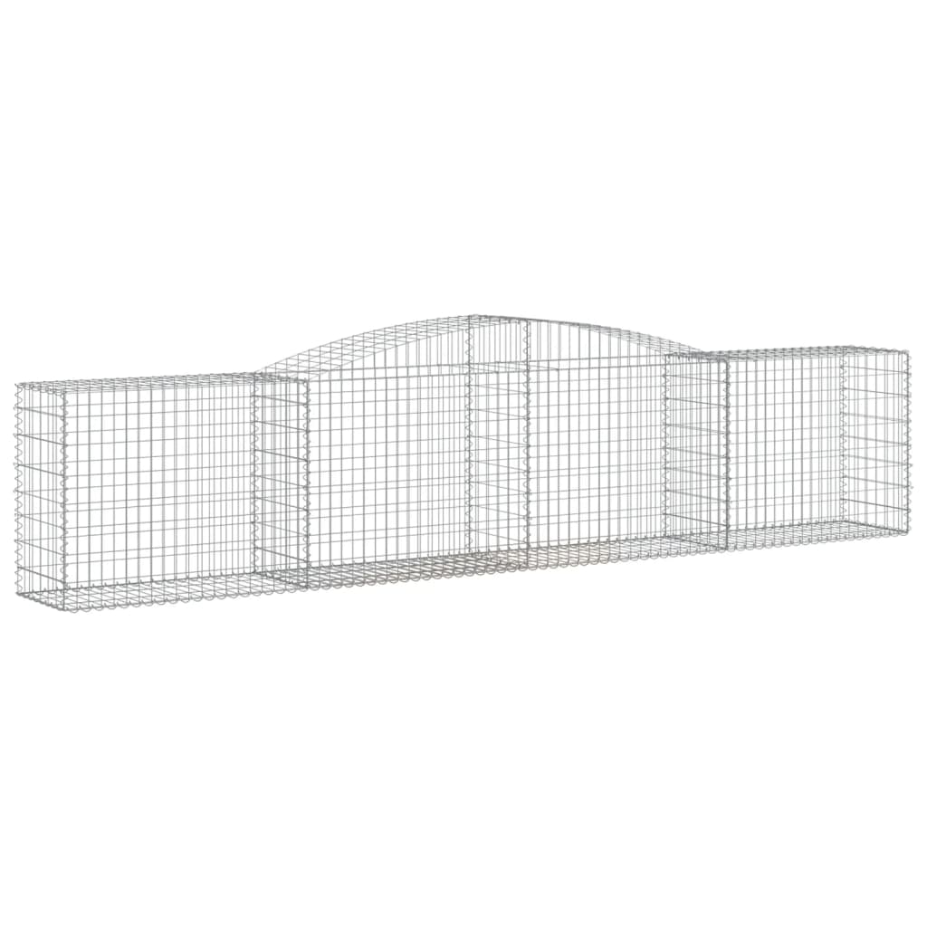 vidaXL Gabionen mit Hochbogen 9 Stk. 400x50x80/100cm Verzinktes Eisen
