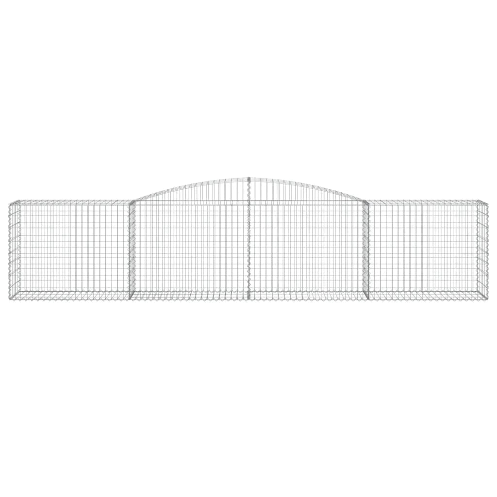 vidaXL Gabionen mit Hochbogen 9 Stk. 400x50x80/100cm Verzinktes Eisen