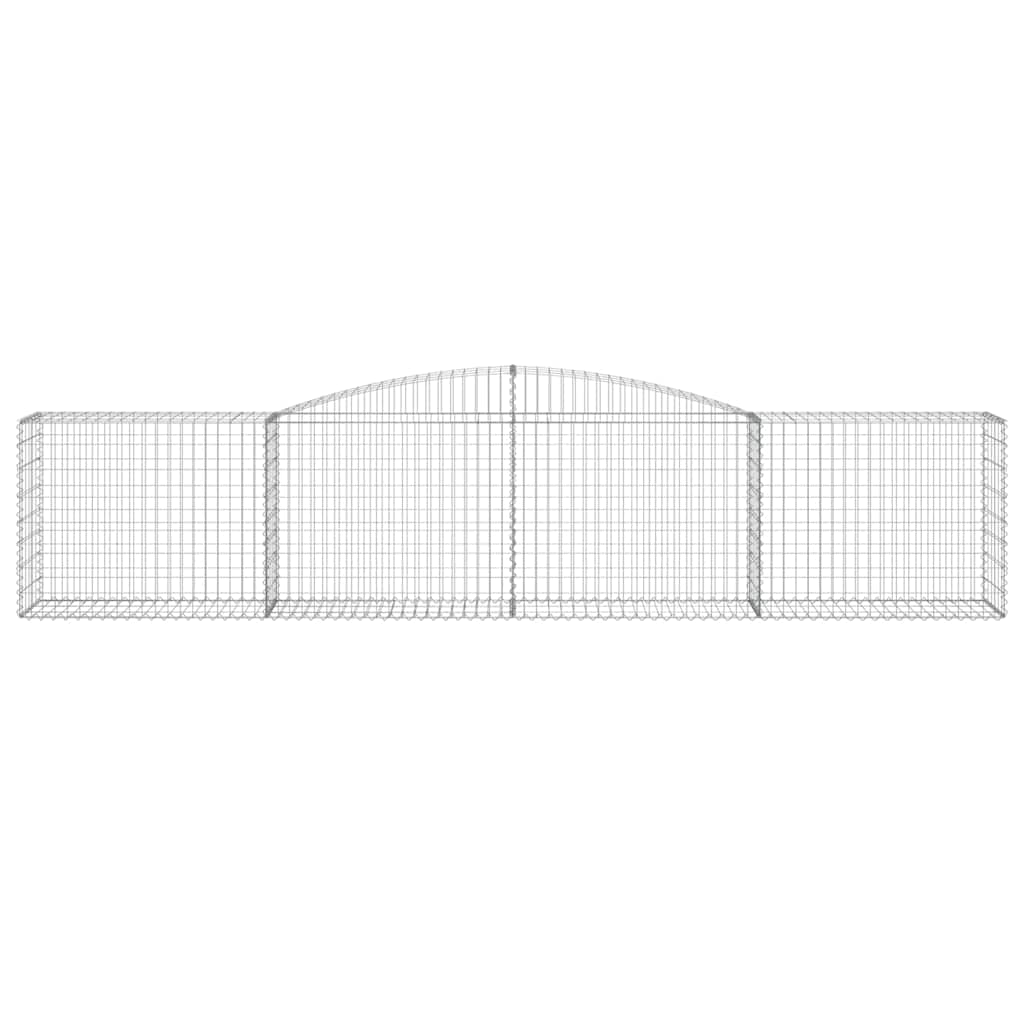 vidaXL Gabionen mit Hochbogen 15 Stk. 400x50x80/100cm Verzinktes Eisen