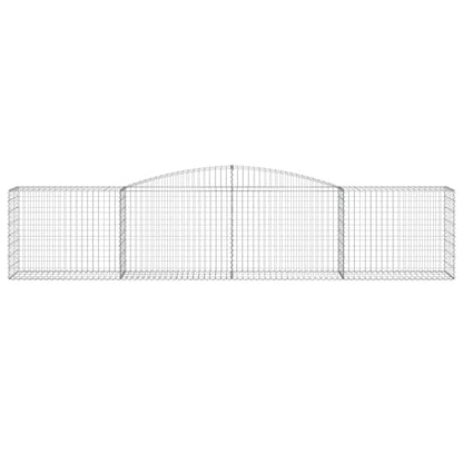 vidaXL Gabionen mit Hochbogen 15 Stk. 400x50x80/100cm Verzinktes Eisen
