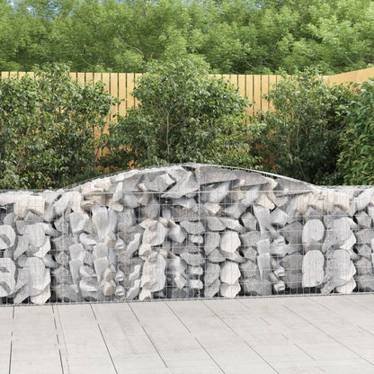 vidaXL Gabions avec arche surélevée 25 pcs 400x50x80/100 cm Fer galvanisé