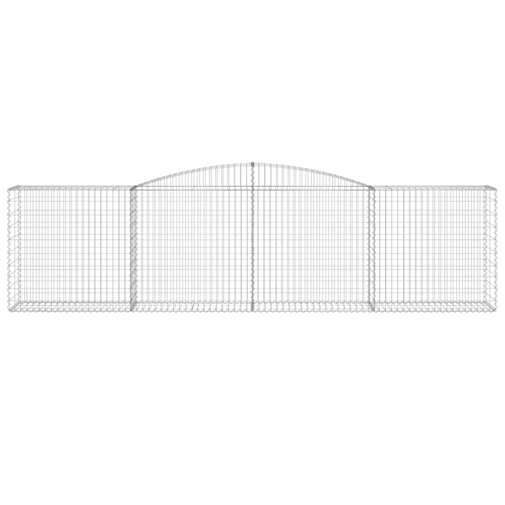 vidaXL Gabionen mit Hochbogen 2 Stk. 400x50x100/120cm Verzinktes Eisen