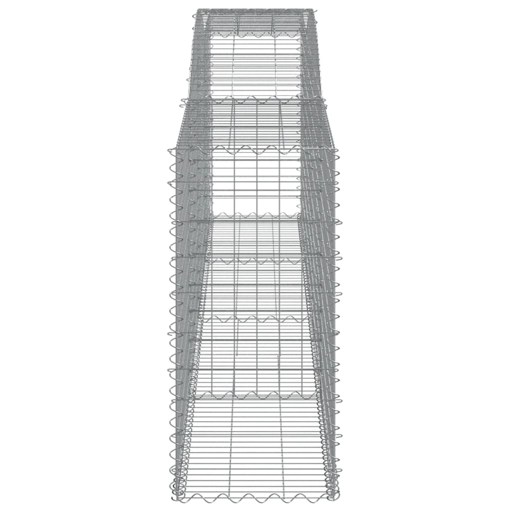 vidaXL Gabionen mit Hochbogen 2 Stk. 400x50x100/120cm Verzinktes Eisen