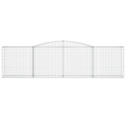 vidaXL Gabionen mit Hochbogen 3 Stk. 400x50x100/120cm Verzinktes Eisen