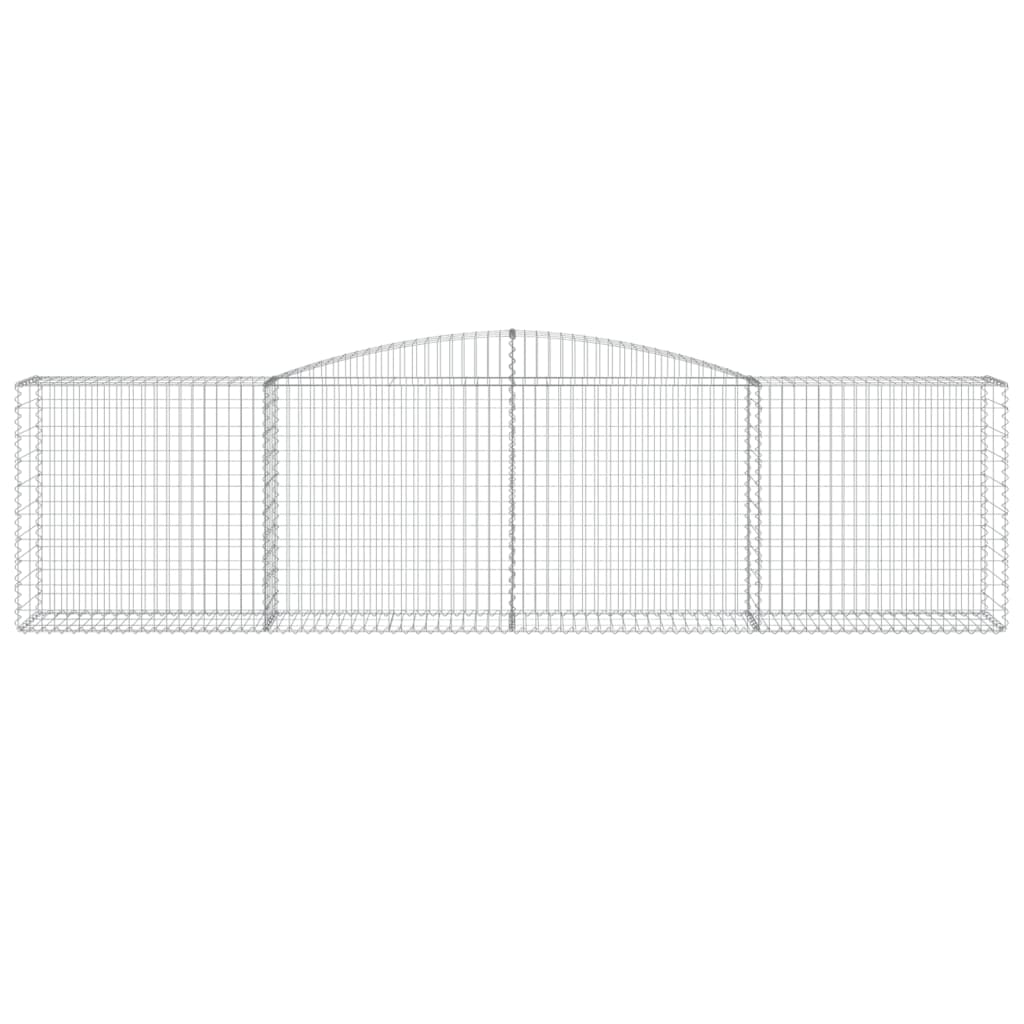 vidaXL Gabionen mit Hochbogen 4 Stk. 400x50x100/120cm Verzinktes Eisen
