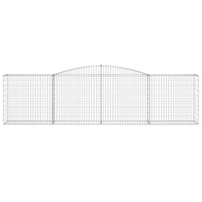 vidaXL Gabionen mit Hochbogen 4 Stk. 400x50x100/120cm Verzinktes Eisen