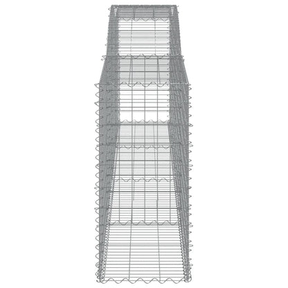 vidaXL Gabionen mit Hochbogen 4 Stk. 400x50x100/120cm Verzinktes Eisen