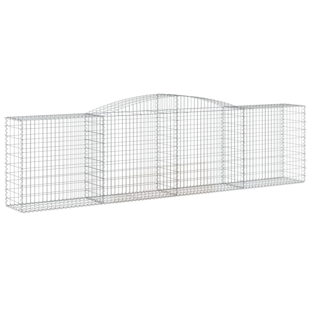vidaXL Gabions avec arche 8 pcs 400x50x100/120 cm Fer galvanisé