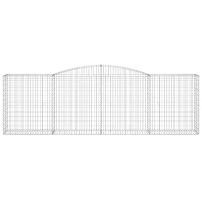 vidaXL Gabionen mit Hochbogen 3 Stk. 400x50x120/140cm Verzinktes Eisen