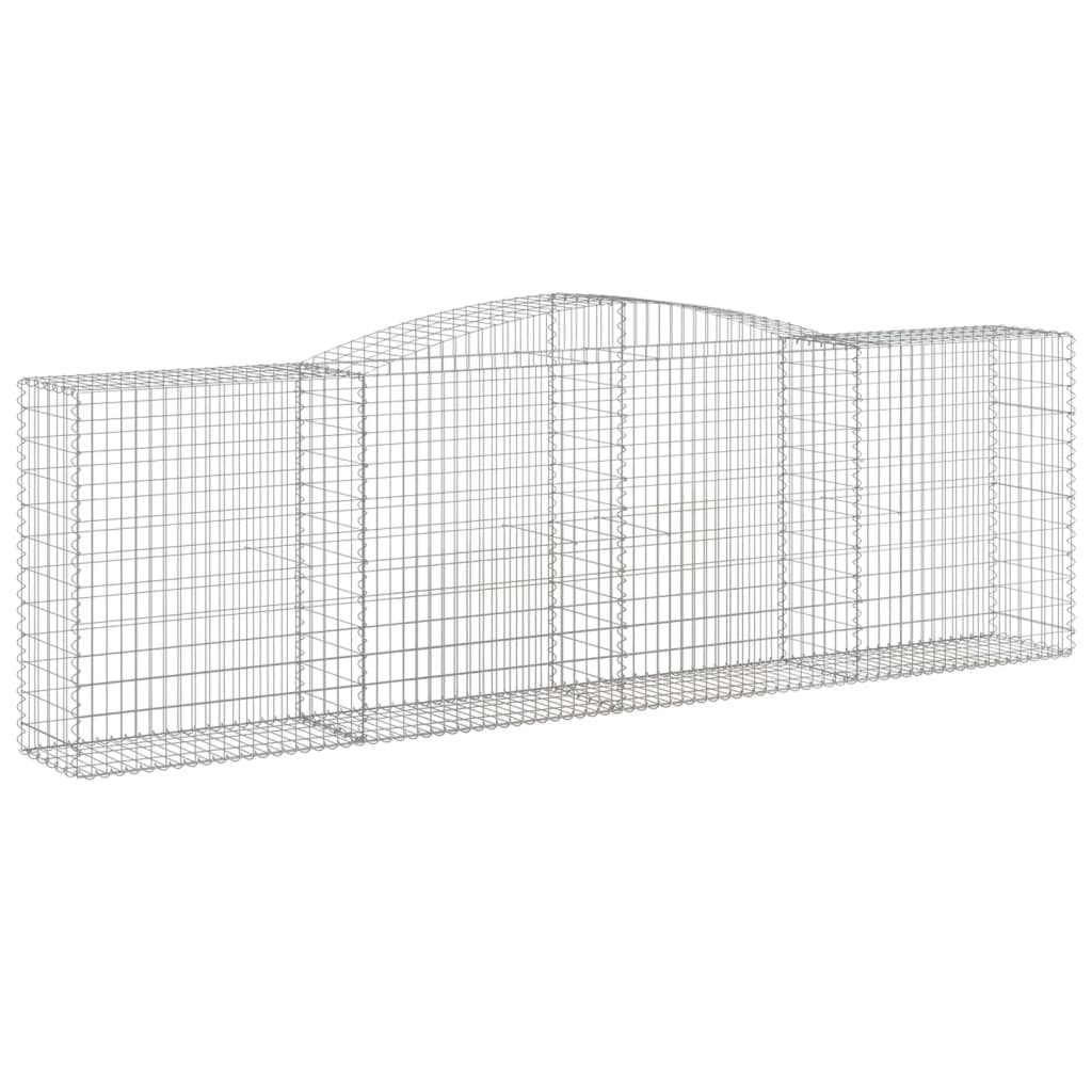 vidaXL Gabionen mit Hochbogen 10 Stk 400x50x120/140cm Verzinktes Eisen