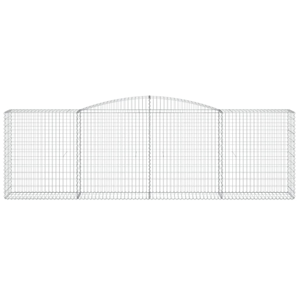 vidaXL Gabionen mit Hochbogen 25 Stk 400x50x120/140cm Verzinktes Eisen
