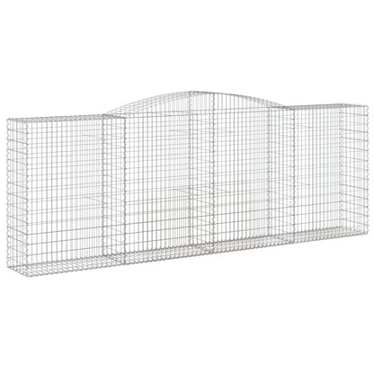 vidaXL Gabionen mit Hochbogen 2 Stk. 400x50x140/160cm Verzinktes Eisen