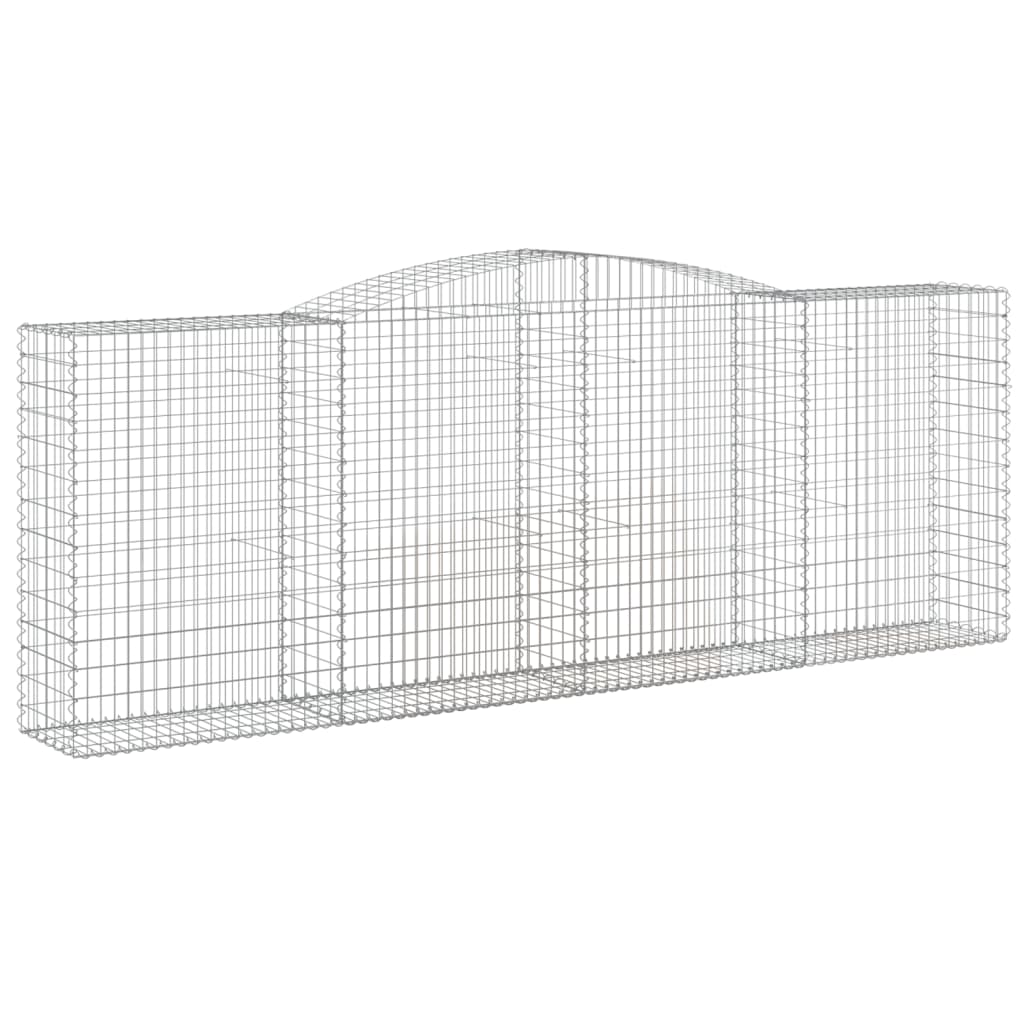 vidaXL Gabionen mit Hochbogen 3 Stk. 400x50x140/160cm Verzinktes Eisen