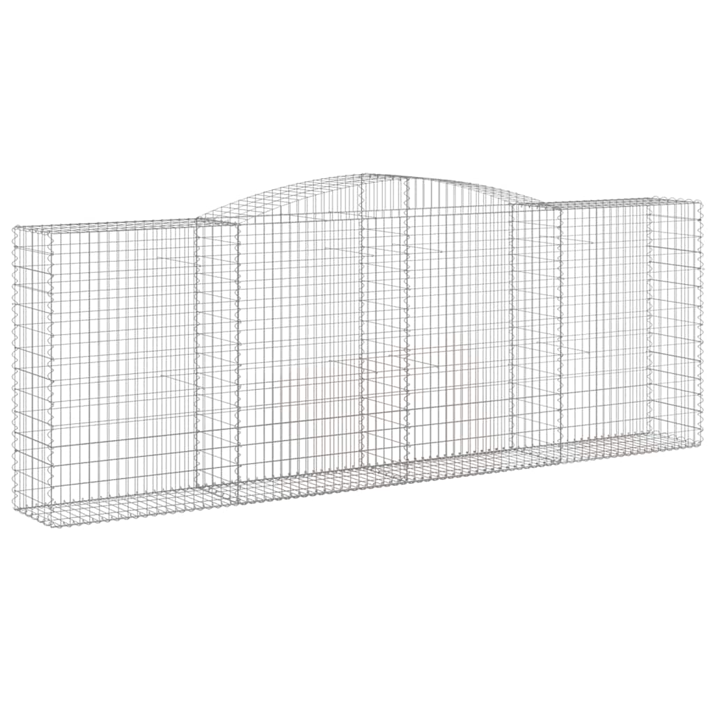 vidaXL Gabionen mit Hochbogen 5 Stk. 400x50x140/160cm Verzinktes Eisen