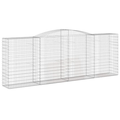 vidaXL Gabionen mit Hochbogen 5 Stk. 400x50x140/160cm Verzinktes Eisen