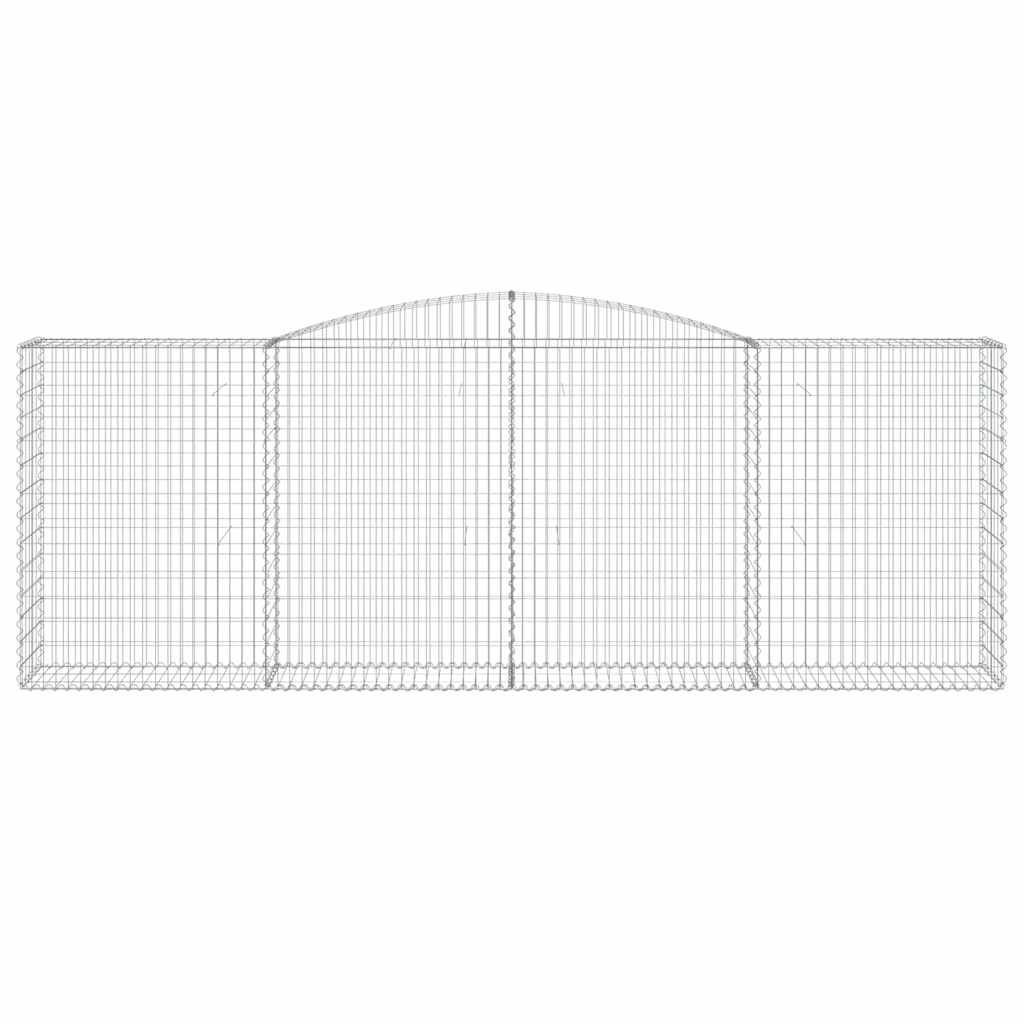 vidaXL Gabionen mit Hochbogen 5 Stk. 400x50x140/160cm Verzinktes Eisen