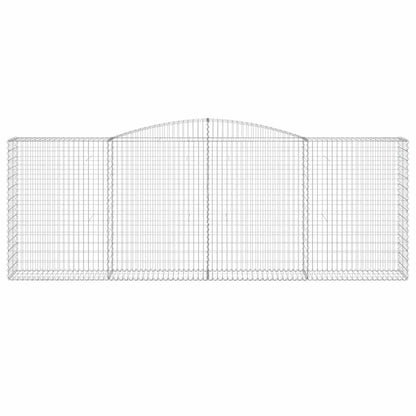 vidaXL Gabionen mit Hochbogen 5 Stk. 400x50x140/160cm Verzinktes Eisen