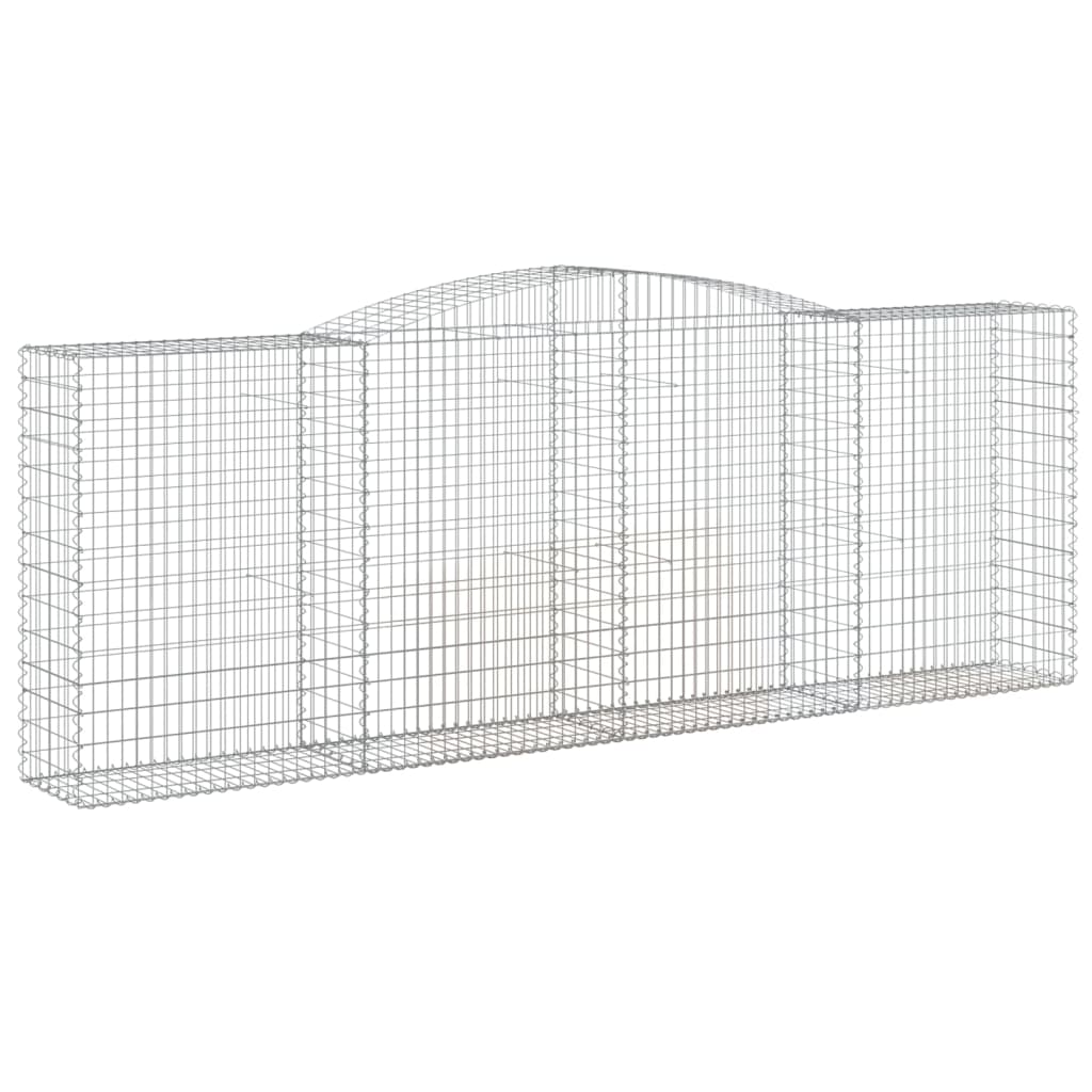 vidaXL Gabionen mit Hochbogen 6 Stk. 400x50x140/160cm Verzinktes Eisen