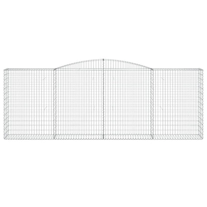 vidaXL Gabionen mit Hochbogen 6 Stk. 400x50x140/160cm Verzinktes Eisen