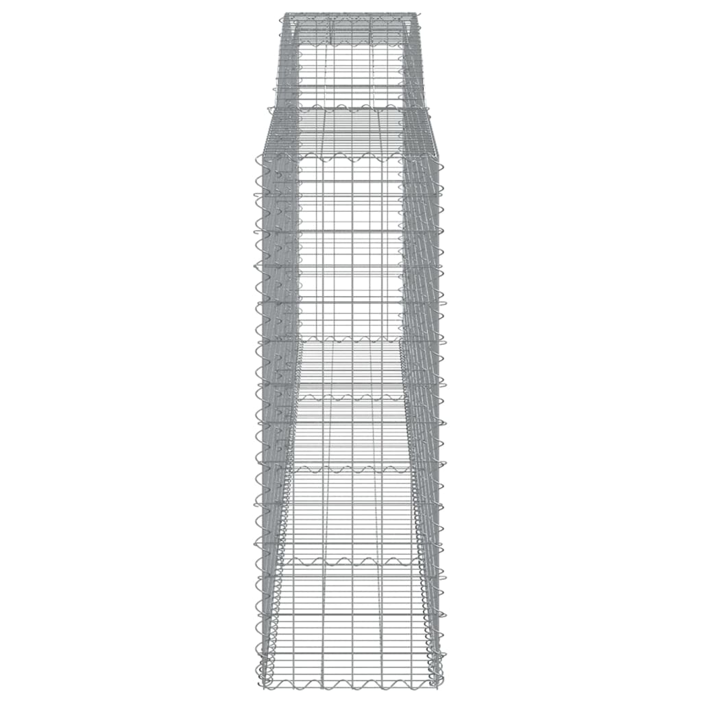 vidaXL Gabionen mit Hochbogen 15 Stk 400x50x140/160cm Verzinktes Eisen