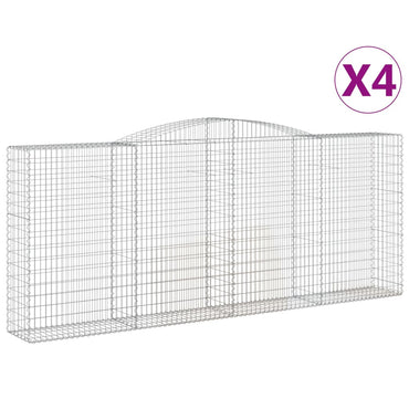 vidaXL Gabions avec arche haute 4 pcs 400x50x160/180cm Fer galvanisé