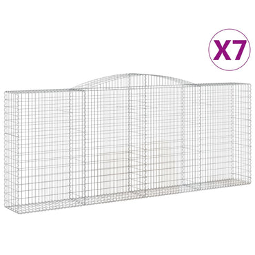 vidaXL Gabions avec arche 7 pcs 400x50x160/180cm Fer galvanisé