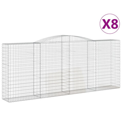 vidaXL Gabions avec arche 8 pcs 400x50x160/180cm Fer galvanisé