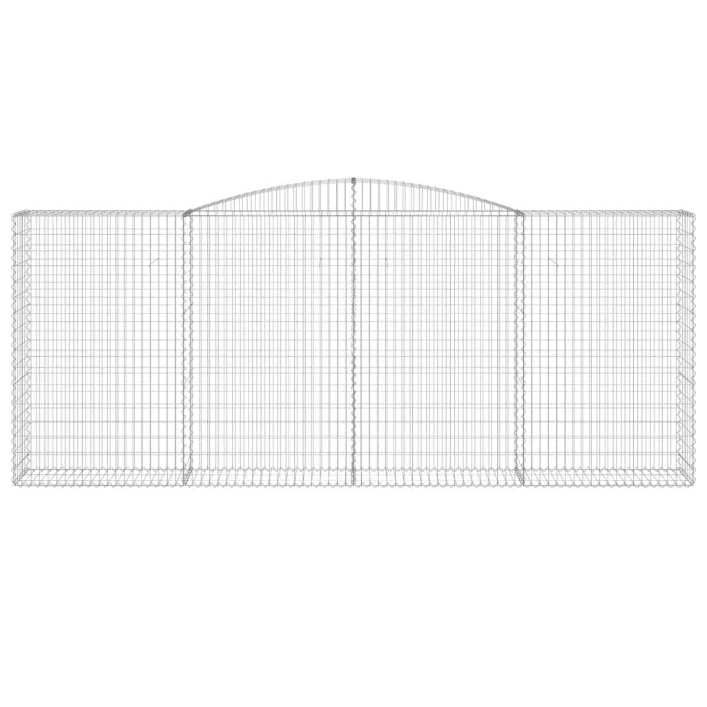 vidaXL Gabionen mit Hochbogen 15 Stk 400x50x160/180cm Verzinktes Eisen