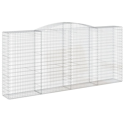 vidaXL Gabionen mit Hochbogen 2 Stk. 400x50x180/200cm Verzinktes Eisen