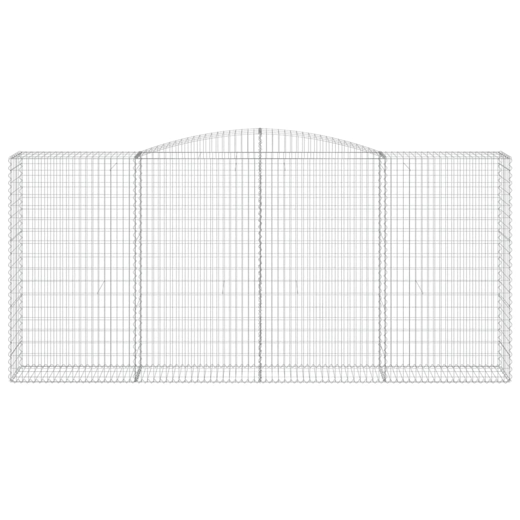 vidaXL Gabionen mit Hochbogen 2 Stk. 400x50x180/200cm Verzinktes Eisen