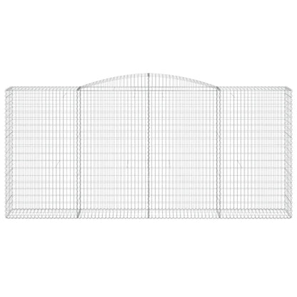 vidaXL Gabionen mit Hochbogen 2 Stk. 400x50x180/200cm Verzinktes Eisen
