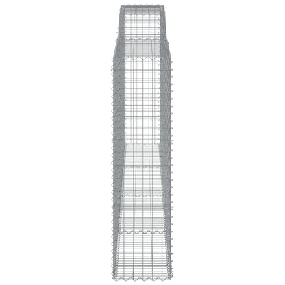 vidaXL Gabionen mit Hochbogen 2 Stk. 400x50x180/200cm Verzinktes Eisen
