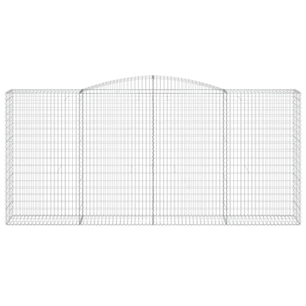 vidaXL Gabionen mit Hochbogen 3 Stk. 400x50x180/200cm Verzinktes Eisen