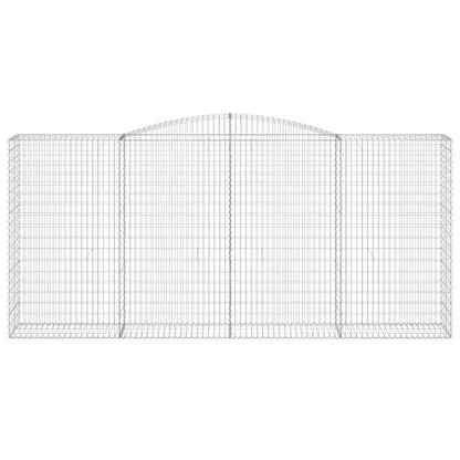 vidaXL Gabionen mit Hochbogen 3 Stk. 400x50x180/200cm Verzinktes Eisen