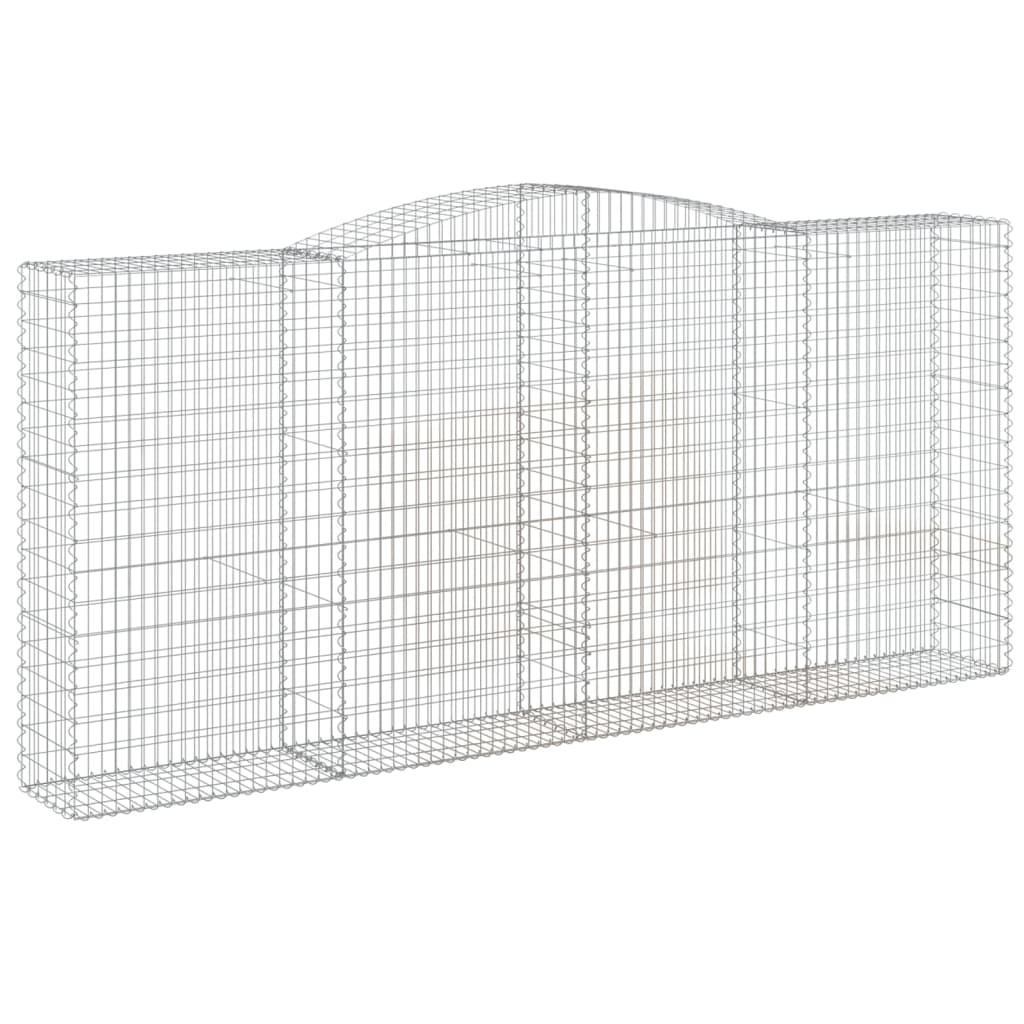 vidaXL Gabionen mit Hochbogen 6 Stk. 400x50x180/200cm Verzinktes Eisen