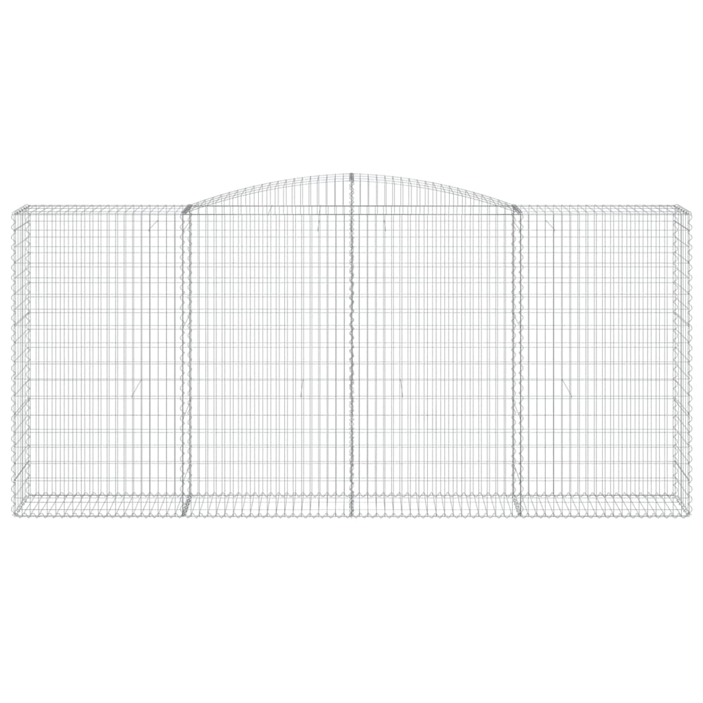 vidaXL Gabionen mit Hochbogen 8 Stk. 400x50x180/200cm Verzinktes Eisen