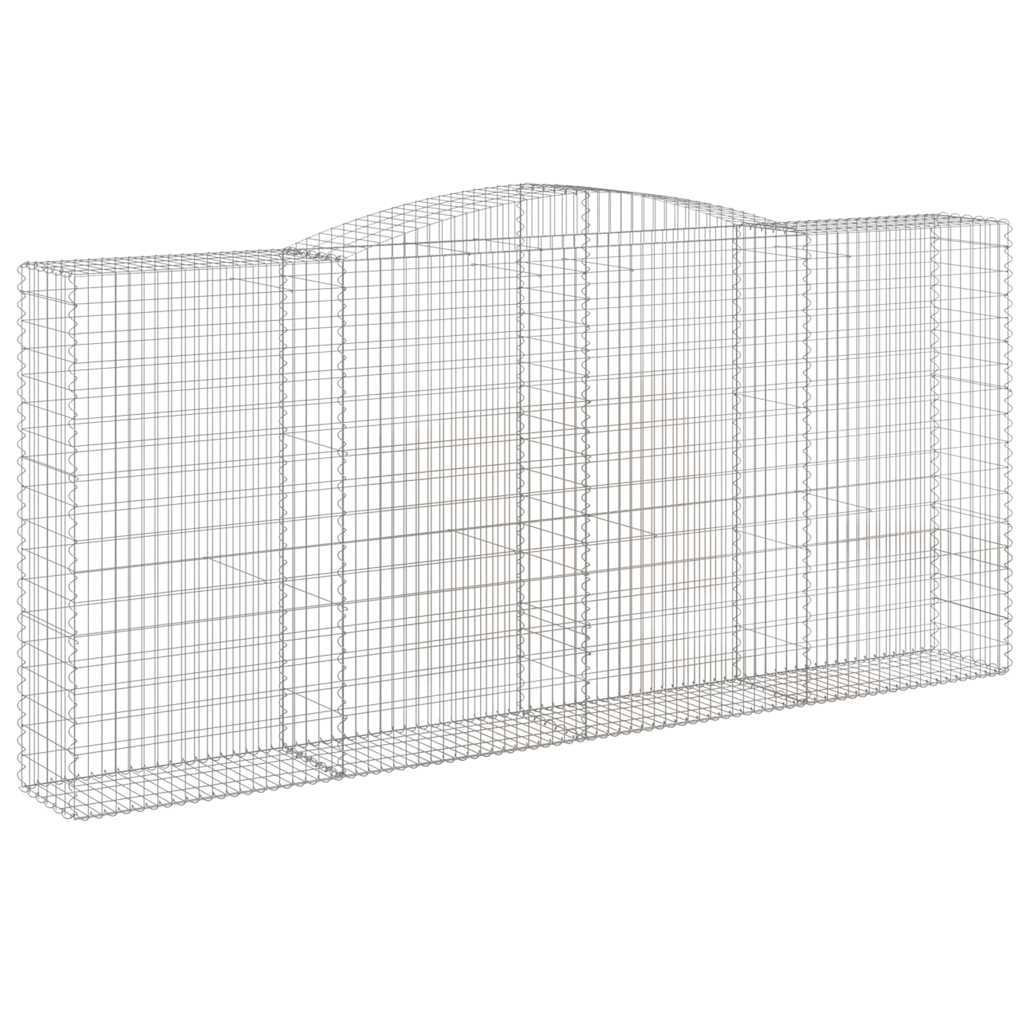 vidaXL Gabionen mit Hochbogen 10Stk. 400x50x180/200cm Verzinktes Eisen