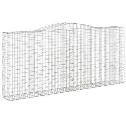vidaXL Gabionen mit Hochbogen 10Stk. 400x50x180/200cm Verzinktes Eisen