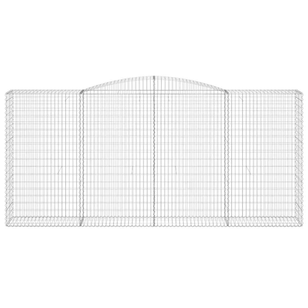 vidaXL Gabionen mit Hochbogen 10Stk. 400x50x180/200cm Verzinktes Eisen