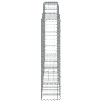 vidaXL Gabionen mit Hochbogen 2 Stk. 400x50x200/220cm Verzinktes Eisen