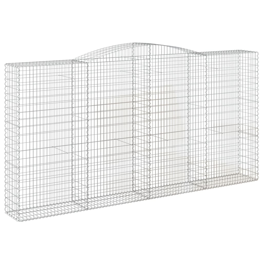 vidaXL Gabionen mit Hochbogen 8 Stk. 400x50x200/220cm Verzinktes Eisen