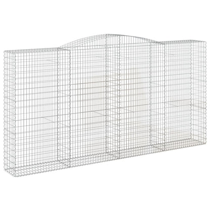 vidaXL Gabionen mit Hochbogen 8 Stk. 400x50x200/220cm Verzinktes Eisen