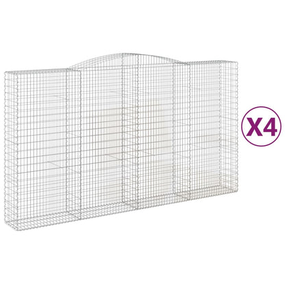 vidaXL Gabions à arche surélevée 4 pcs 400x50x220/240 cm Fer galvanisé