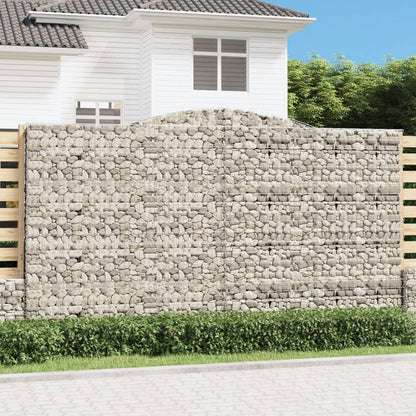 vidaXL Gabions à arche surélevée 4 pcs 400x50x220/240 cm Fer galvanisé