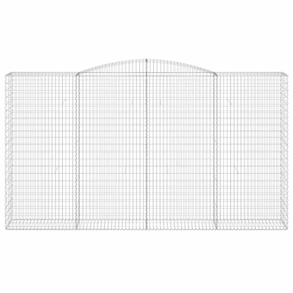vidaXL Gabionen mit Hochbogen 5 Stk. 400x50x220/240cm Verzinktes Eisen
