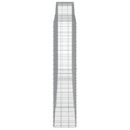 Gabionen mit Hochbogen 5 Stk. 400x50x220/240cm Verzinktes Eisen