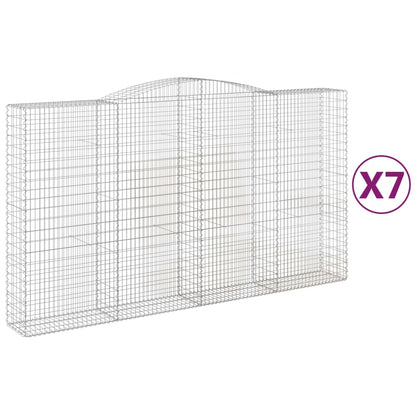 vidaXL Gabions avec arche 7 pcs 400x50x220/240 cm Fer galvanisé