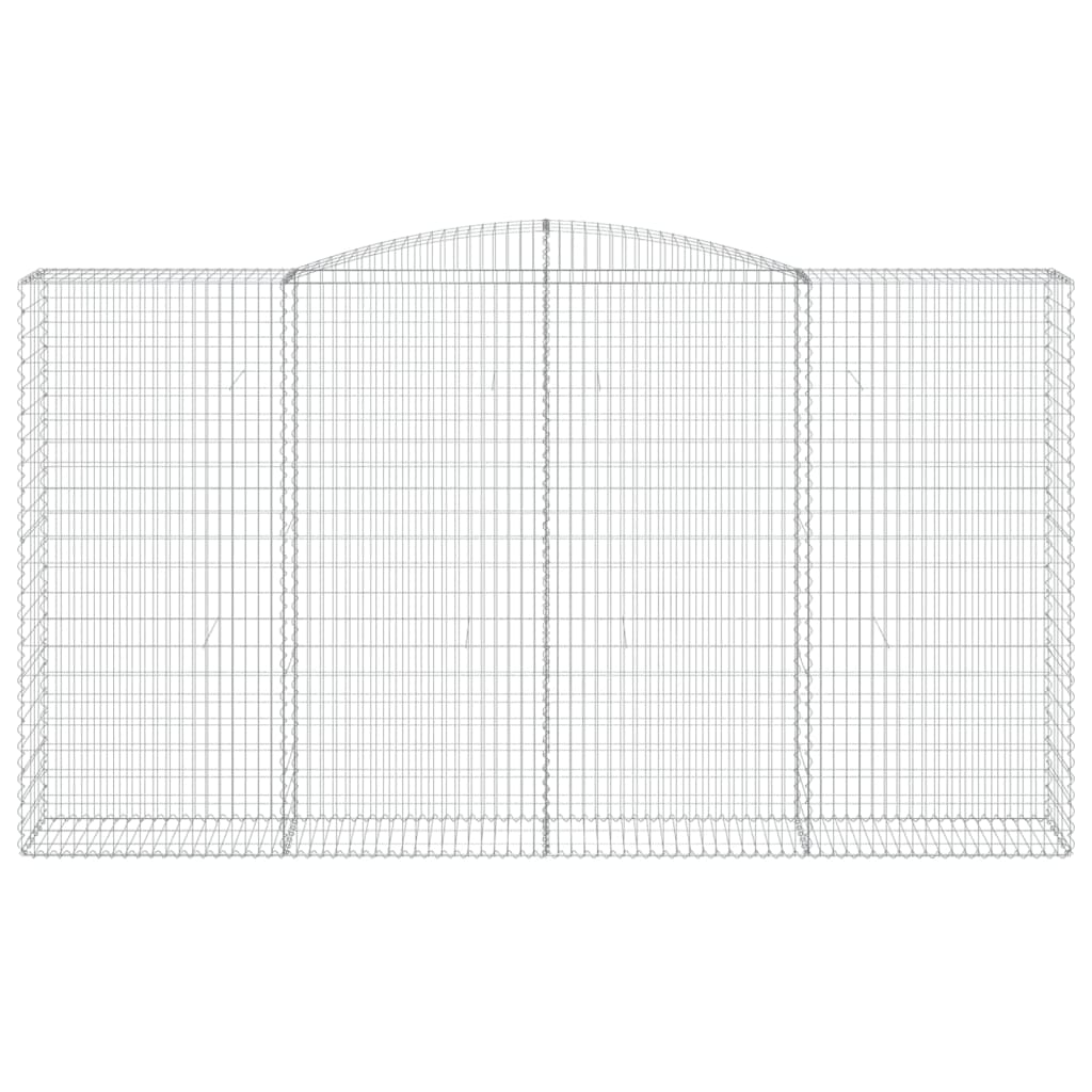 vidaXL Gabionen mit Hochbogen 8 Stk. 400x50x220/240cm Verzinktes Eisen