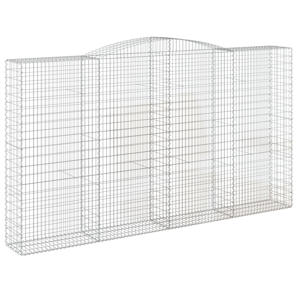 vidaXL Gabionen mit Hochbogen 9 Stk. 400x50x220/240cm Verzinktes Eisen