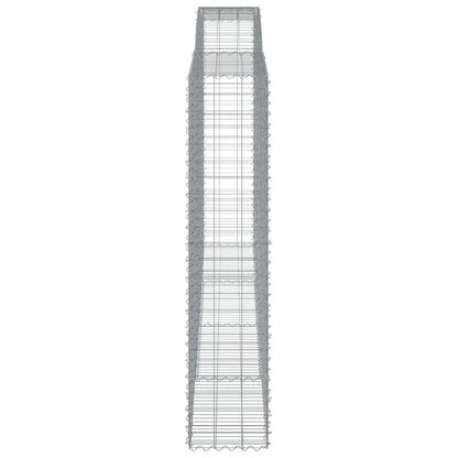 vidaXL Gabionen mit Hochbogen 9 Stk. 400x50x220/240cm Verzinktes Eisen